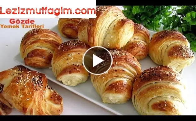 Çok Farklı Kat Kat Müthiş Kabardı Çıtır Çıtır Katmer Kruvasan/Schnellste Croissant Rezept/Lecker