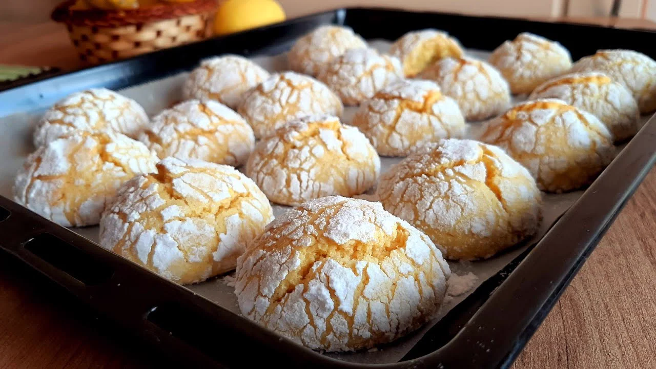 1 GÜNDE 2 KEZ YAPTIM Yinede Tadına Doyamadım Katı Yağsız Limonlu Çatlak Kurabiye Tarifi